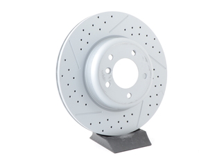 Front Brake Rotor - Priced Each - Drilled and Slotted, E8X 135i