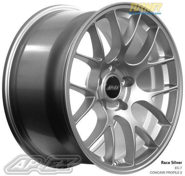 APEX Wheels APEX EC-7 18x10" ET43 Race Silver Wheel 21.95lbs -PROFILE 2 EC71810ET43RS