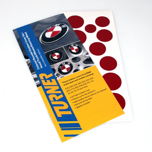 Turner Motorsport  Colored Roundel Emblem Cover Set - Hood/Trunk/Wheels/Steering Wheel - (NO LONGER AVAILABLE) TMS4790