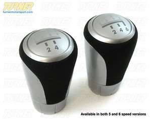 Manual BMW Shift Knob - BMW Performance Aluminum/Leather - 5 or 6 Speed Pattern