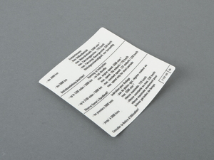 Genuine BMW Label "run-in Instruction" - 71212122135