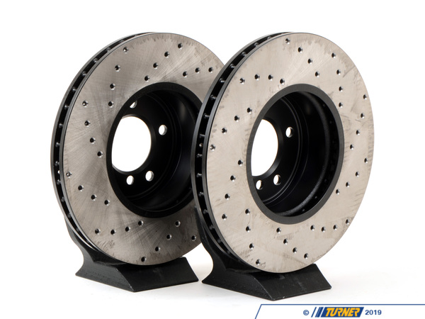 StopTech Cross-Drilled Brake Rotors - Front - E60 5 Series 6 Cyl 525/528/530/535 (Many, See List) (pair) - (NO LONGER AVAILABLE) 34116753221CD