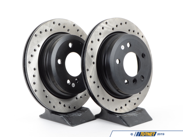 StopTech Cross-Drilled Brake Rotors - Rear - E9X 325Xi/328Xi, E91 328i, E93 328i (pair) 34216764653CD