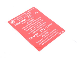 Genuine BMW Label "Air Condition" 1175G - 64501380983