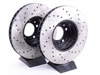 StopTech Cross-Drilled Brake Rotors - Front - E39 540i (up to 3/00), E38 740i/il, E31 (pair) - (NO LONGER AVAILABLE) 34111159895CD View 3