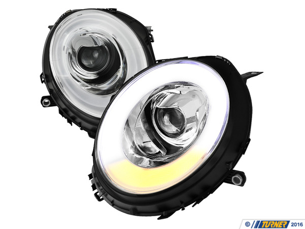 Spec-D Tuning Projector Chrome V2 LED DRL Headlights - Pair 2LHP-MINI06-V2-TM 2LHP-MINI06-V2-T