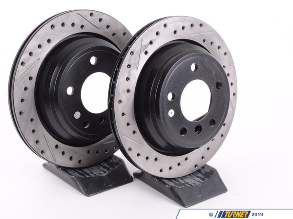 StopTech Cross-Drilled & Slotted Brake Rotors - Rear - E39 525i/528i/540i (pair) - (NO LONGER AVAILABLE) 34211164840CDS