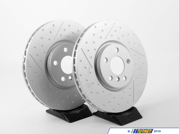 Genuine MINI Front Dimpled / Slotted JCW Rotors - Pair 13.189" (335x30) 34106864133KT