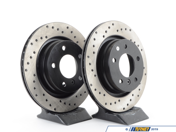 StopTech Cross-Drilled Brake Rotors - Rear - E46 325i/328i (pair) - (NO LONGER AVAILABLE) 34211165563CD