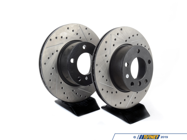 StopTech Cross-Drilled & Slotted Brake Rotors - Front - E39 525i/528i (pair) - (NO LONGER AVAILABLE) 34111164839CDS