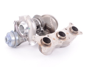 OEM Mitsubishi Rear Turbocharger With Exhaust Manifold (New) - E82 135i N54, E60 535i/xi N54