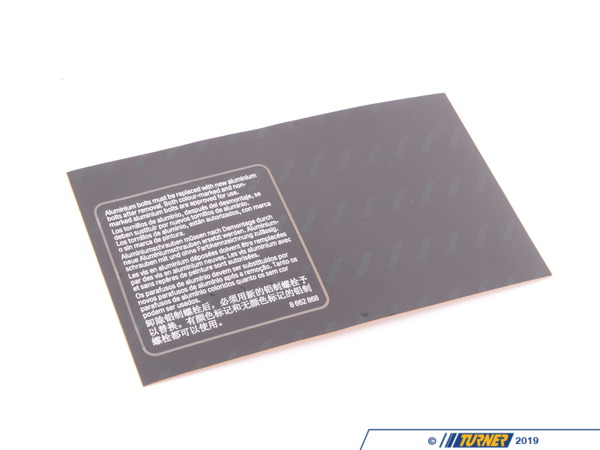 Genuine BMW LABEL, ALUMINUM SCRE 71228662868