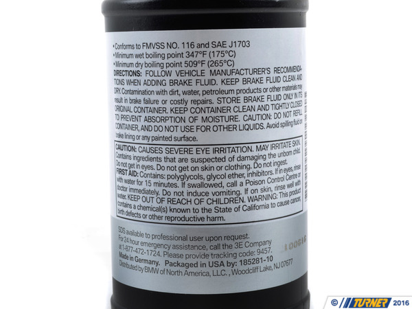 Genuine BMW Genuine BMW DOT4 ESL Low Viscosity Brake Fluid - 355ml 81220142156
