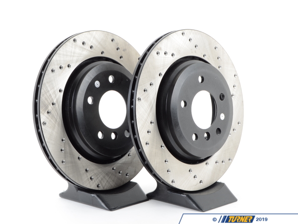 StopTech Cross-Drilled Brake Rotors - Rear - E46 330i 330Ci 330xi (pair) - (NO LONGER AVAILABLE) 34201166073CD