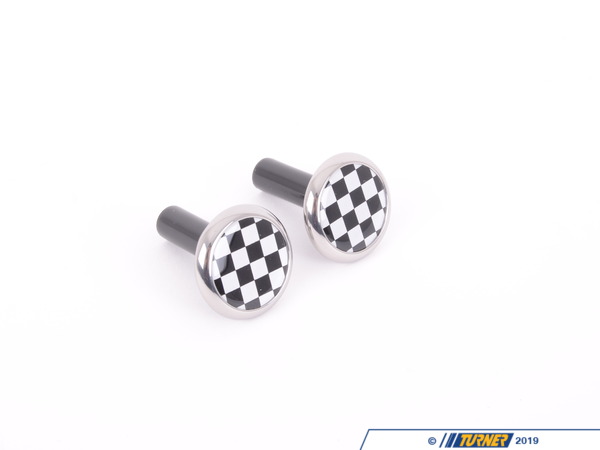 Genuine MINI Door Pin Set - Checkered Flag  - (NO LONGER AVAILABLE) 82292406338