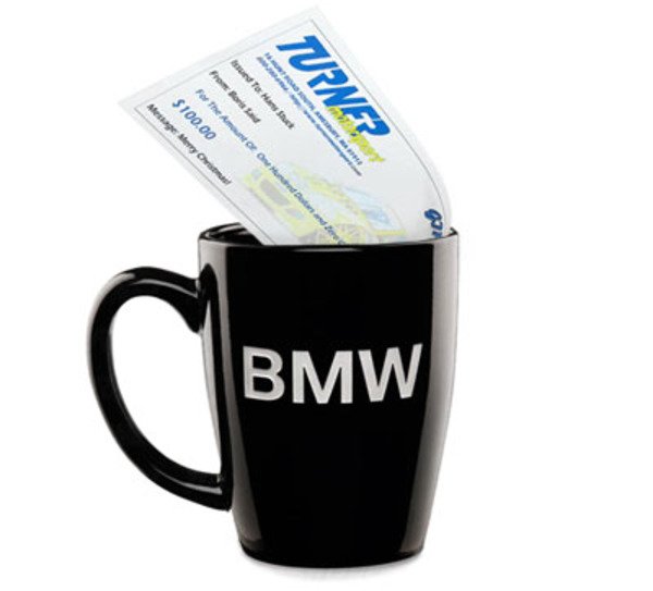 Packaged by Turner Genuine BMW Coffee Mug & $100 Turner Motorsport Gift Certificate - (NO LONGER AVAILABLE) BMW-MUG-100TMS