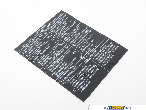 Genuine BMW Genuine BMW Label Sicherungen - 51141831599 51141831599