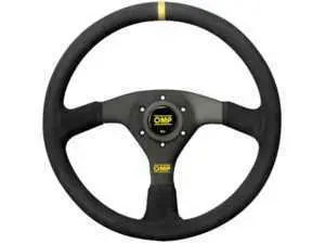 OMP Velocita Steering Wheel - 350mm | Black/Yellow Suede