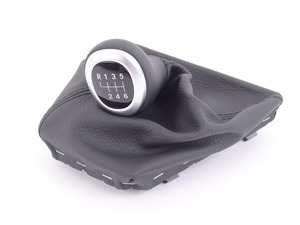 Leather Shift Knob With Boot/6-Speed - Perlglanz Chrom - F10
