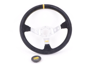 OMP Corsica Steering Wheel - 350mm | Black/Yellow Suede