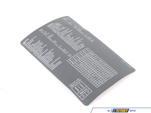 Genuine BMW Genuine BMW Stick-on Label, Fuse Groupin - 61138385512 61138385512