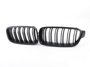Dual Slats Matte Black Blackout Grille Set - F30 F31 320i 328i 335i 