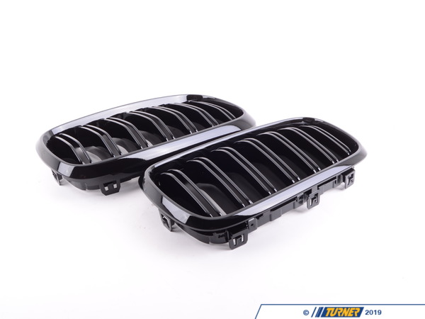 ECS Replacement Dual-Slats Gloss Black Front Grilles - F15 X5 F85 X5M F16 X6 F86 X6M BM-0174-DS-GB
